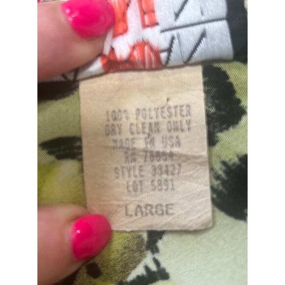 Vintage Adrian Karen Animal Print Floral Tropical Sleeveless Dress Size L - Picture 4 of 6